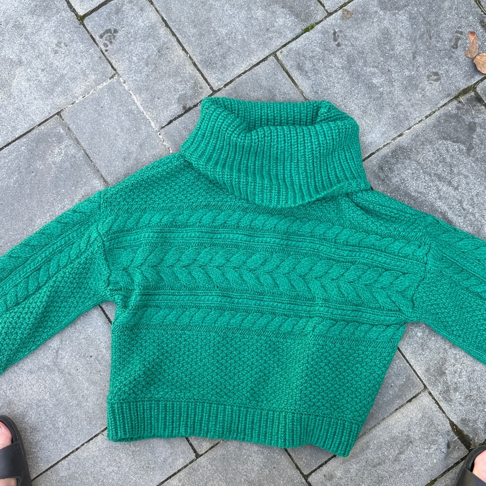 Alice + Olivia Vibrant Green Knit Sweater small
